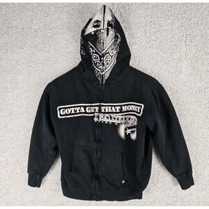 Vintage Famous Stars and Straps Full Zip Mask Hoodie Adult Small Ben Franklin